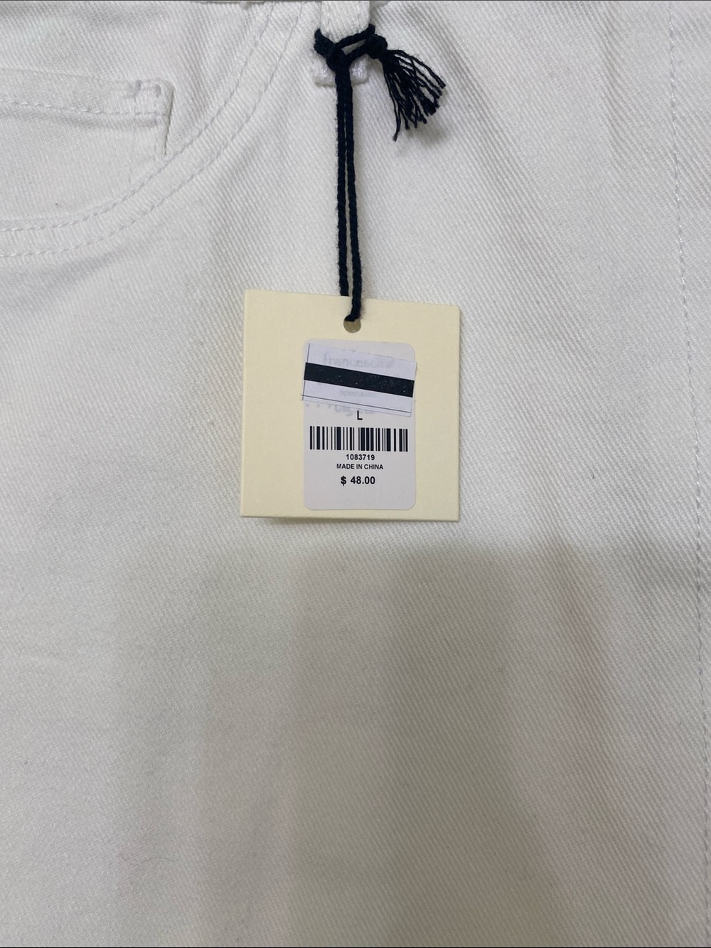 White Button-Front Denim Cargo Mini Skirt - Picture 2 of 3